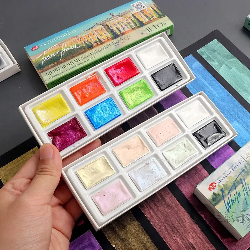 Watercolor Paint Set Solid Pigment - 2024 New White Night Master Solid