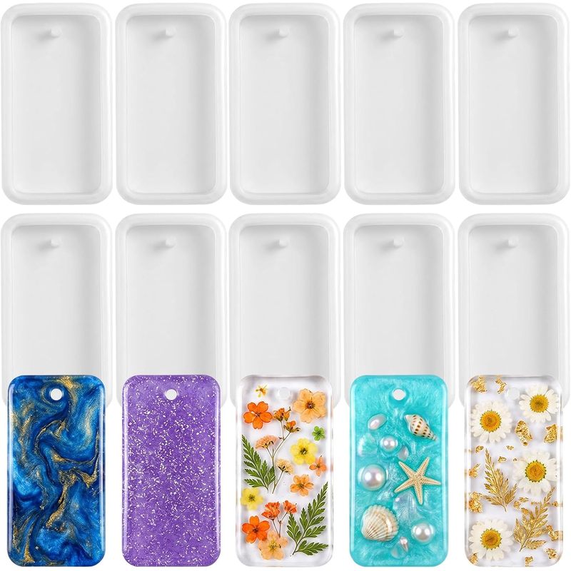 10Resin keychain jewelry casti - đánh giá và giá Silicone Epoxy Resin Molds Set