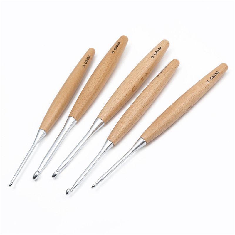 ABJI-40Pcs Wood Crochet Hooks  - đánh giá và giá Wooden Crochet Hooks Ergonomic Handle