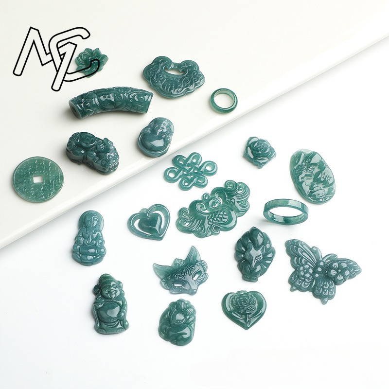 2PC Natural Blue Water Jadeite - đánh giá và giá Beading