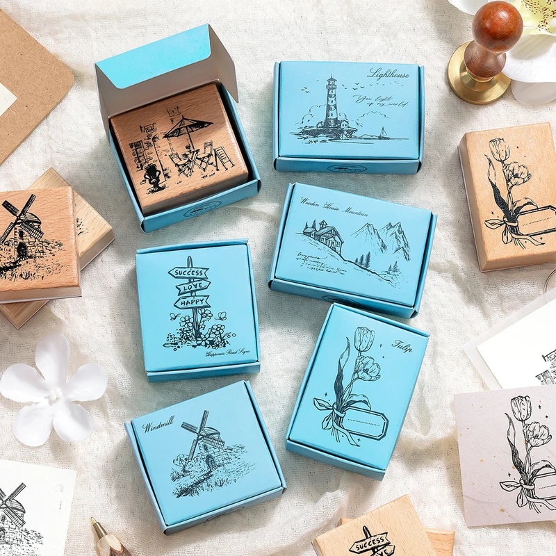 Vintage Wooden Rubber Stamps,  - đánh giá và giá Scrapbooking