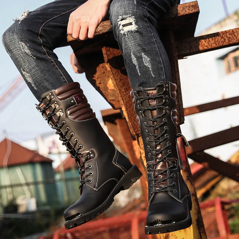 Men Knee High Leather Boots Wi - đánh giá và giá Craft Tools