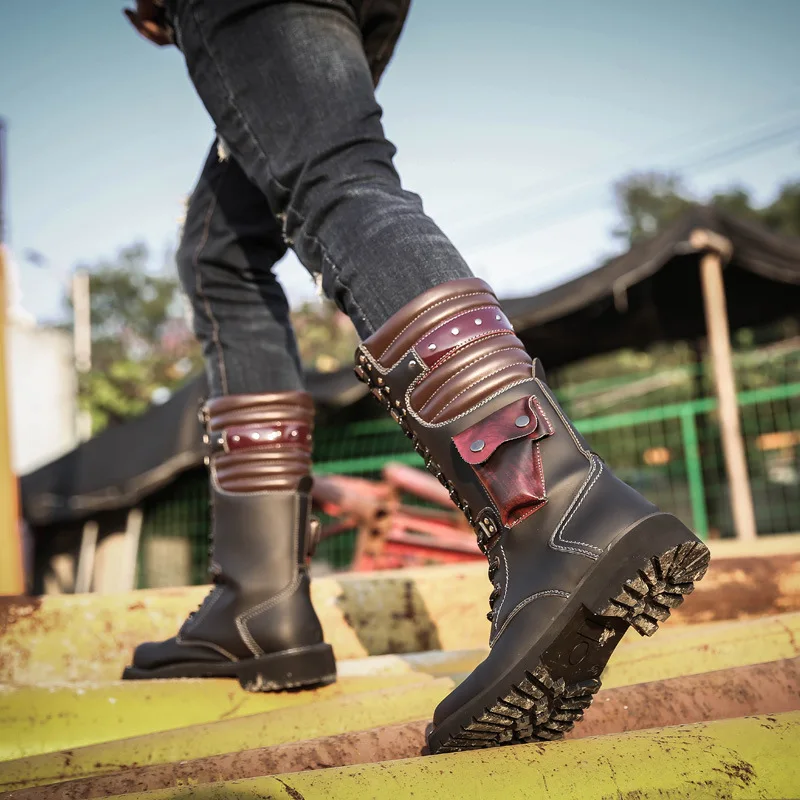 Men Knee High Leather Boots Wi - đánh giá và giá Craft Tools