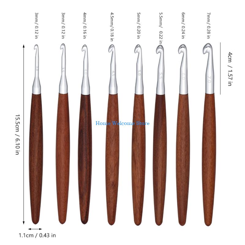 F68E 8 Cái Tay Cầm Bằng Gỗ Móc - đánh giá và giá Wooden Crochet Hooks Ergonomic Handle