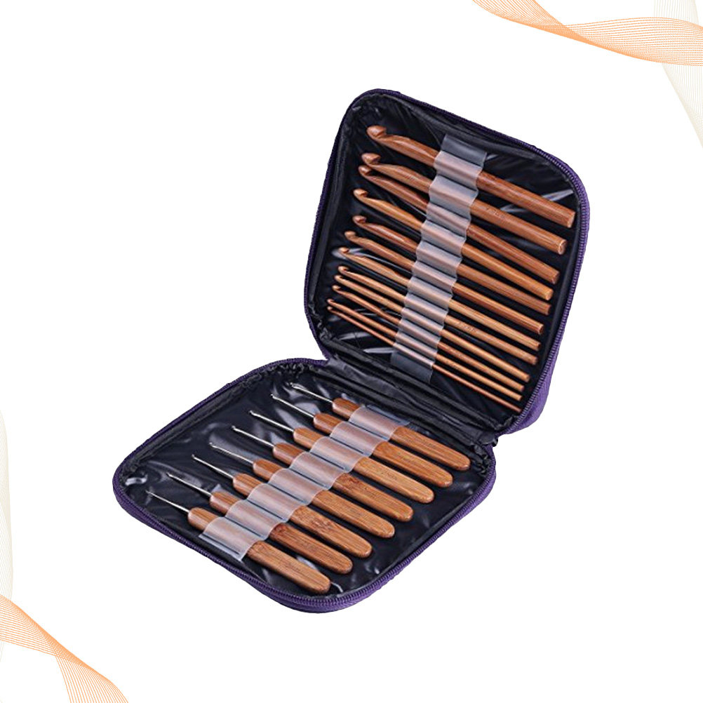 1Set Bamboo Wood Crochet Hook  - đánh giá và giá Wooden Crochet Hooks Ergonomic Handle