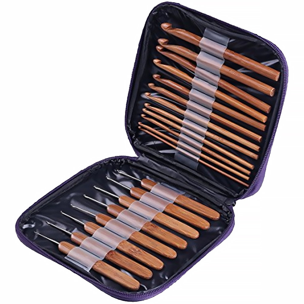 1Set Bamboo Wood Crochet Hook  - đánh giá và giá Wooden Crochet Hooks Ergonomic Handle