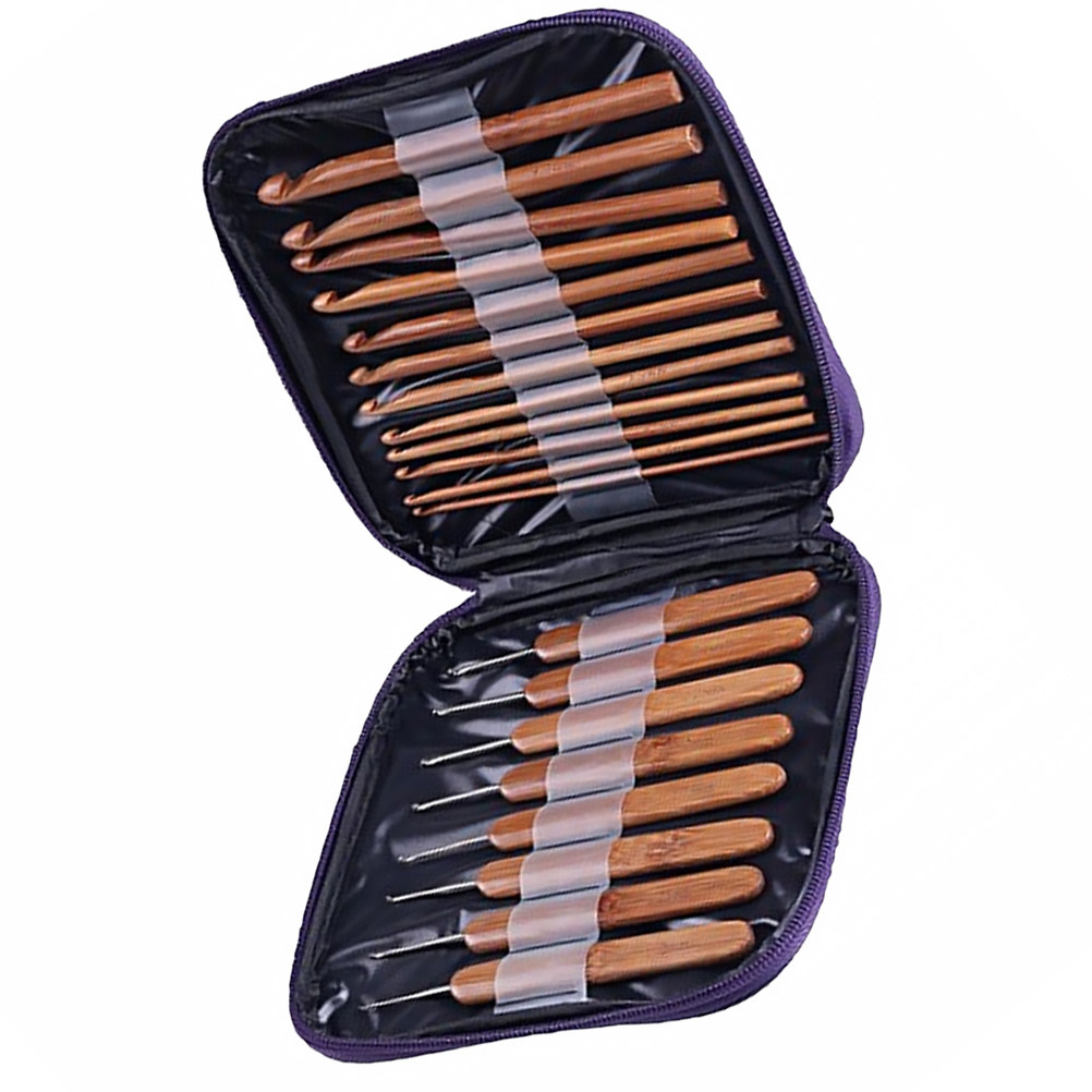 1Set Bamboo Wood Crochet Hook  - đánh giá và giá Wooden Crochet Hooks Ergonomic Handle