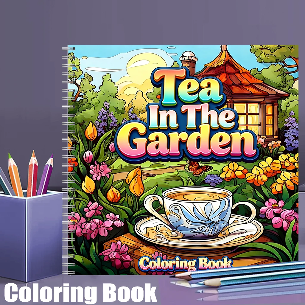 Tea In The Gardens Coloring Bo - đánh giá và giá Painting Supplies